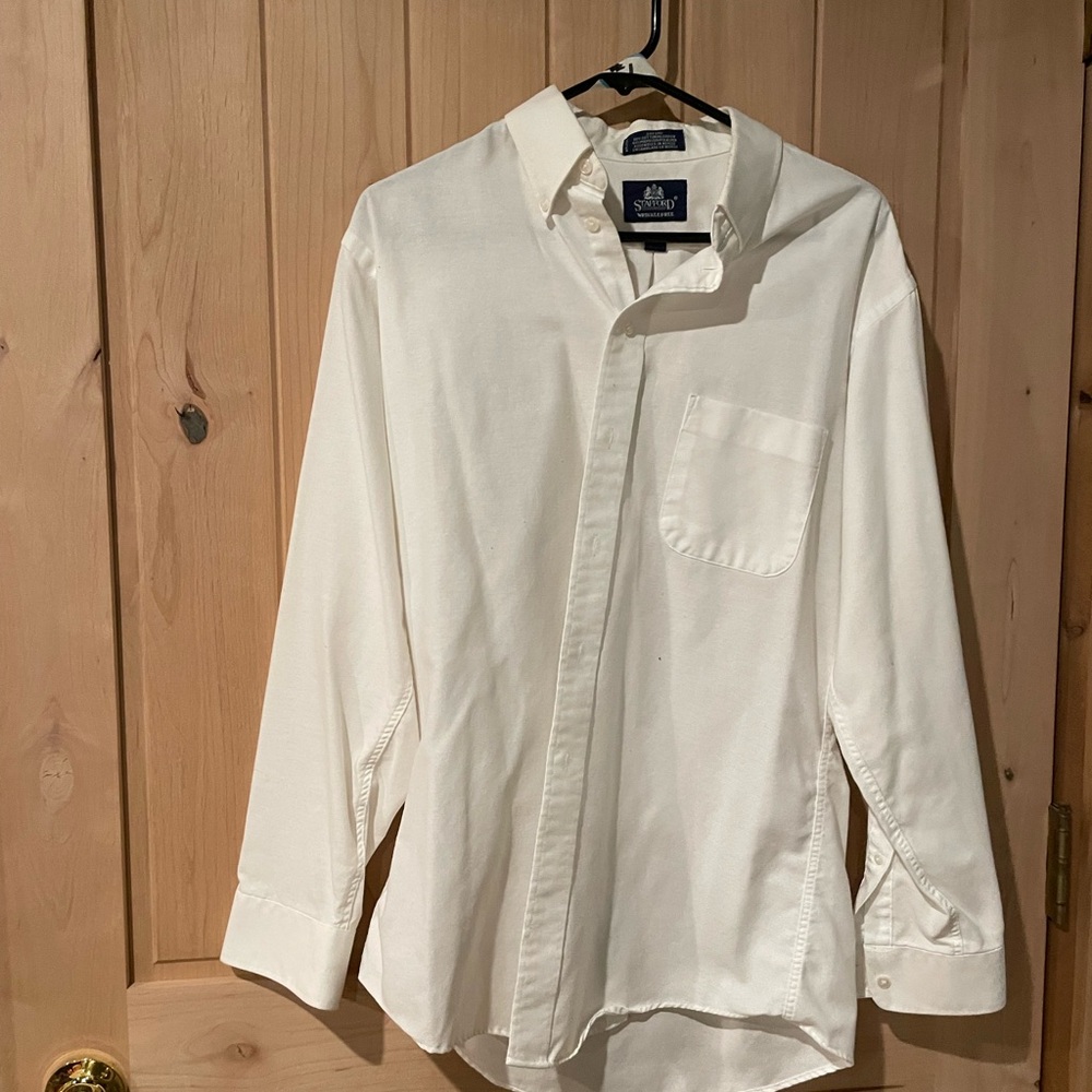Men’s Oxford white Casual Button-Down Shirt by Stafford. Size 16/34